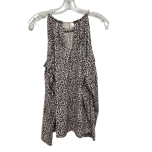 michael michael kors leopard print cold shoulder top size large - Picture 5 of 7